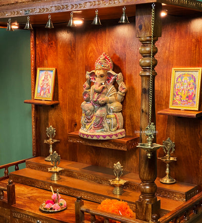 South Indian Style Solid Sheesham Wood Pooja Mandapam | Pooja room mandir designs - D'DASS Store