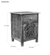 Distressed White Solid wood HandCarved Bedside Table for Bed - D'DASS Store