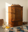 Wooden Home Temple & Puja Mandap with Storage | DDASSWT3618_HPD - D'DASS Store