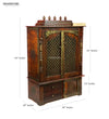 Wooden Home Temple & Puja Mandap with Cabinet | DDASSWT3618_CopperD - D'DASS Store