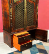 Wooden Home Temple & Puja Mandap with Cabinet | DDASSWT3618_CopperD - D'DASS Store