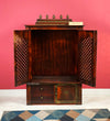 Wooden Home Temple & Puja Mandap with Cabinet | DDASSWT3618_CopperD - D'DASS Store