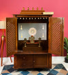 Wooden Home Temple & Puja Mandap with Storage | DDASSWT3618_HPD - D'DASS Store