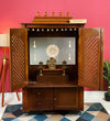 Wooden Home Temple & Puja Mandap with Storage | DDASSWT3618_HPD - D'DASS Store