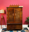 Wooden Home Temple & Puja Mandap with Storage | DDASSWT3618_HPD - D'DASS Store