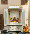 Wooden Home Temple & Puja Mandap with Cabinet | DDASSWT3618_WGD - D'DASS Store