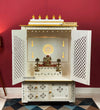 Wooden Home Temple & Puja Mandap with Cabinet | DDASSWT3618_WGD - D'DASS Store