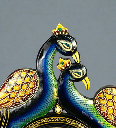 Handpainted Peacocks MDF wood Decorative Wall Mirror - D'DASS Store
