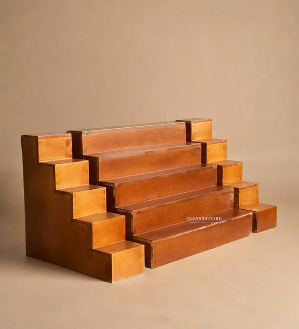 Wooden Steps Altar for Wooden Home Temple | GOLU Stand Kolu Padi (Set of 3)