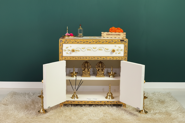 Wooden Puja Temple Cabinet for Home | WT2425Cabinet_BG - D'DASS Store