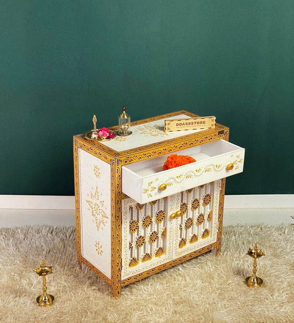 Wooden Puja Temple Cabinet for Home | WT2425Cabinet_BG - D'DASS Store