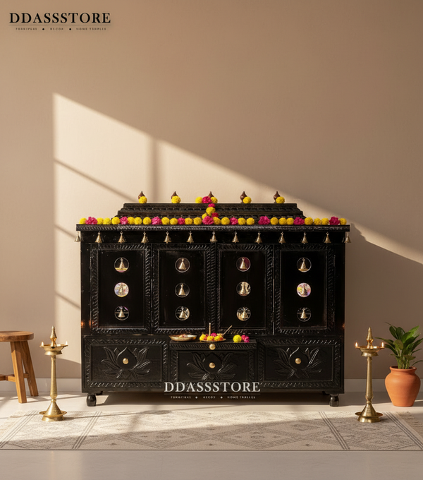 South Indian Style Solid Sheesham Wood Pooja Mandapam | DDASSMANDAP129