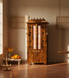 Sri Narayan Solid Sheesham Wood Pooja Mandapam with Door | DDASSMANDAP178 - D'DASS Store