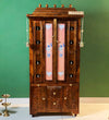 Sri Narayan Solid Sheesham Wood Pooja Mandapam with Door | DDASSMANDAP178 - D'DASS Store