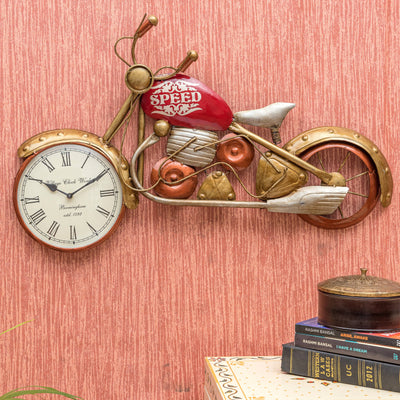 Indian Bike Iron Wall Clock for Home & Office