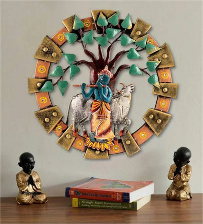 Iron Radha Krishna Wall Art Hanging For Decor | Shri Banke Bihari Ji
