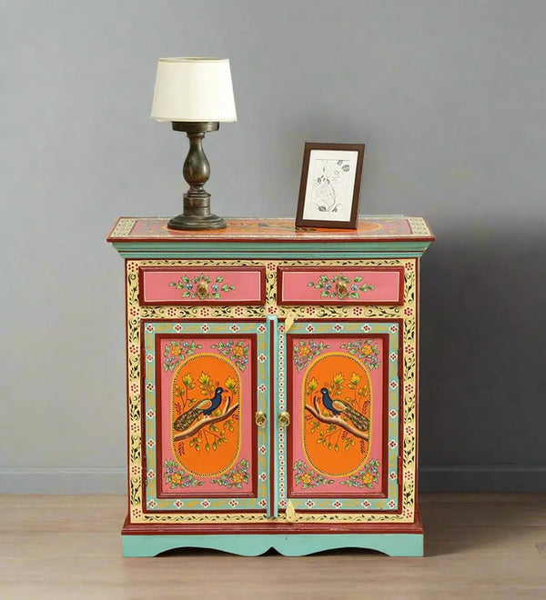 Kesar Wooden Handpainted Console & Side Table