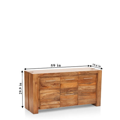 Natural Solid wood HandCarved Crockery unit for Kitchen - D'DASS Store