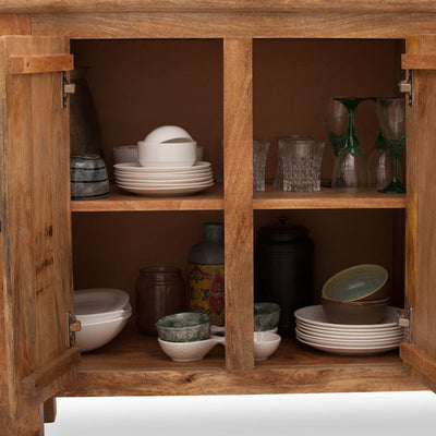 Natural Solid wood HandCarved Crockery unit for Kitchen