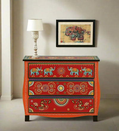 Lalgarh Wooden Handpainted Console & Side Table