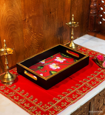 Lotus Wooden Pooja Tray & Thali for Home Temple