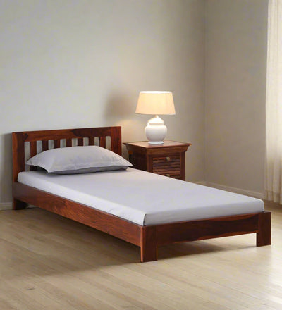 Low Rest Solid Wood Single & Double Size Bed