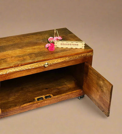 Handcarved Solid Wood Pooja Cabinet for Mandapam | Pooja room mandir designs - D'DASS Store