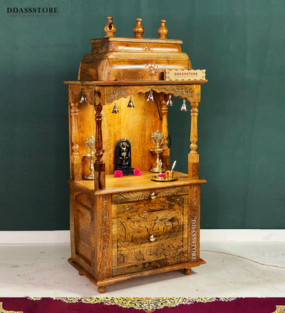 Ganesh chaturthi utsav -48" South Indian Style Saagwan Sheesham Wood Pooja Mandap | DDASSMANDAP149