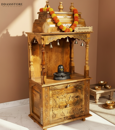Ganesh chaturthi utsav -48" South Indian Style Saagwan Sheesham Wood Pooja Mandap | DDASSMANDAP149