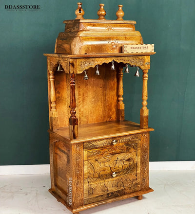 Ganesh chaturthi utsav -48" South Indian Style Saagwan Sheesham Wood Pooja Mandap | DDASSMANDAP149 - D'DASS Store