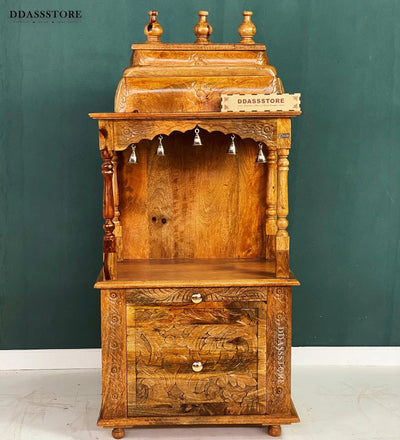 Ganesh chaturthi utsav -48" South Indian Style Saagwan Sheesham Wood Pooja Mandap | DDASSMANDAP149 - D'DASS Store