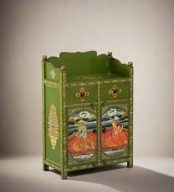 Marwar Wooden Handpainted Console & Side Table