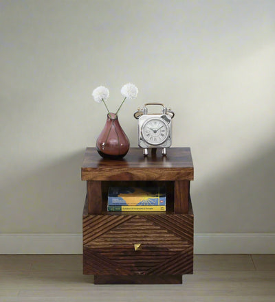 ModWood Collective Wood Bedside Table With Drawers