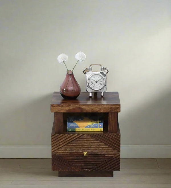 ModWood Collective Wood Bedside Table With Drawers