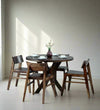 Modera Wood 4 Seater Compact Dining Set In Scratch Resistant