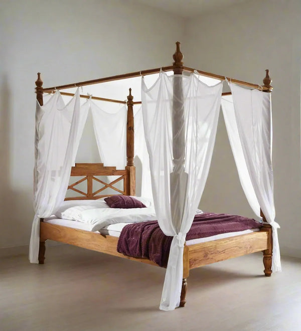 Modern Canopy Solid Wood 4 Poster Bed