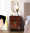 Multicolor Handpainted Solid wood HandCarved Bedside Table for Bed