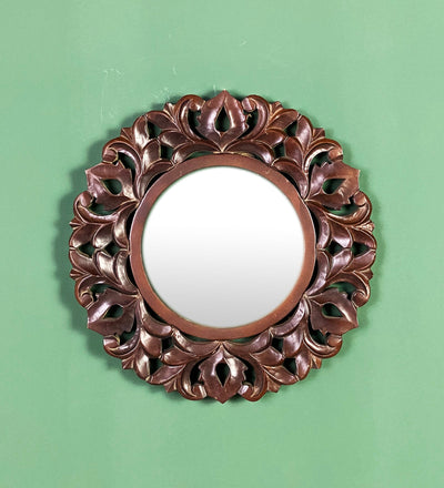 Multicolour Handpainted Wooden Decorative Wall Mirror