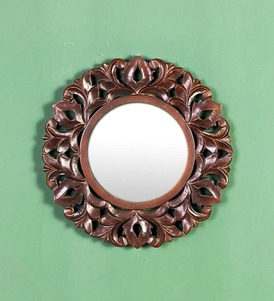 Multicolour Handpainted Wooden Decorative Wall Mirror