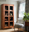 Natural Rustic Solid wood HandCarved Bookshelf with Storage