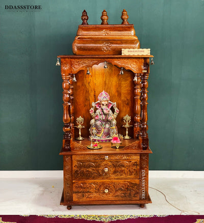 Navratri pujan essential -60" South Indian Style Saagwan Sheesham Wood Pooja Mandap