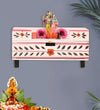 Pink Wall Hanging Wooden Pooja Chowki For Home &amp; Office
