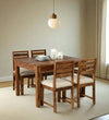 Regal Retreat Wood 4 Seater Dining Set In Rustic Teak Finish with Drawer