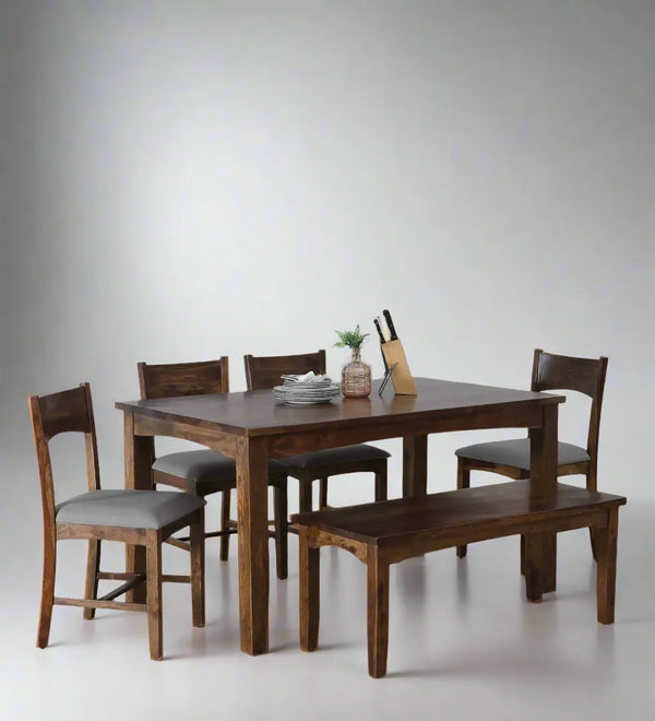 Royal Feast 6 Seater Dining Set in Scratch Resistant With Bench - D'DASS Store