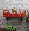 Royal Red Wall Hanging Wooden Home Shelf temple for Pooja | Ganesh Chaturthi