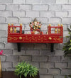 Royal Red Wall Hanging Wooden Home Shelf temple for Pooja | Ganesh Chaturthi