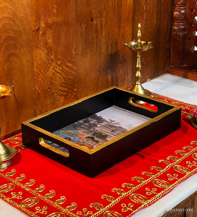 Royal Wooden Pooja Tray & Thali for Home Temple