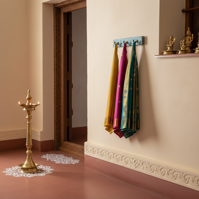 Rustic Blue Traditional Brass & Handcrafted Key Holder (Set of 2)