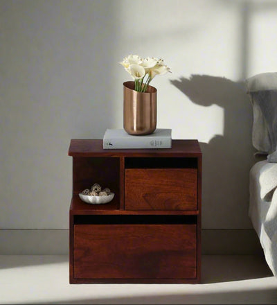Rustic EdgeSolid Wood Bedside Table