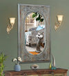 Rustic Grey Wooden Hand Carved Dresser & Wall Mirror